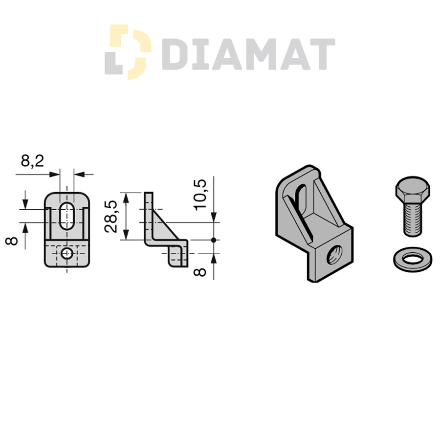 Upevňovací uholník - oceľové ozubené tyče