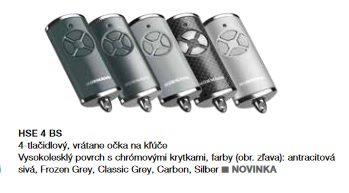 4-tlačidlový ručný vysielač - HSE 4 BS - Hörmann vysoký lesk s pochrómovanými krytkami