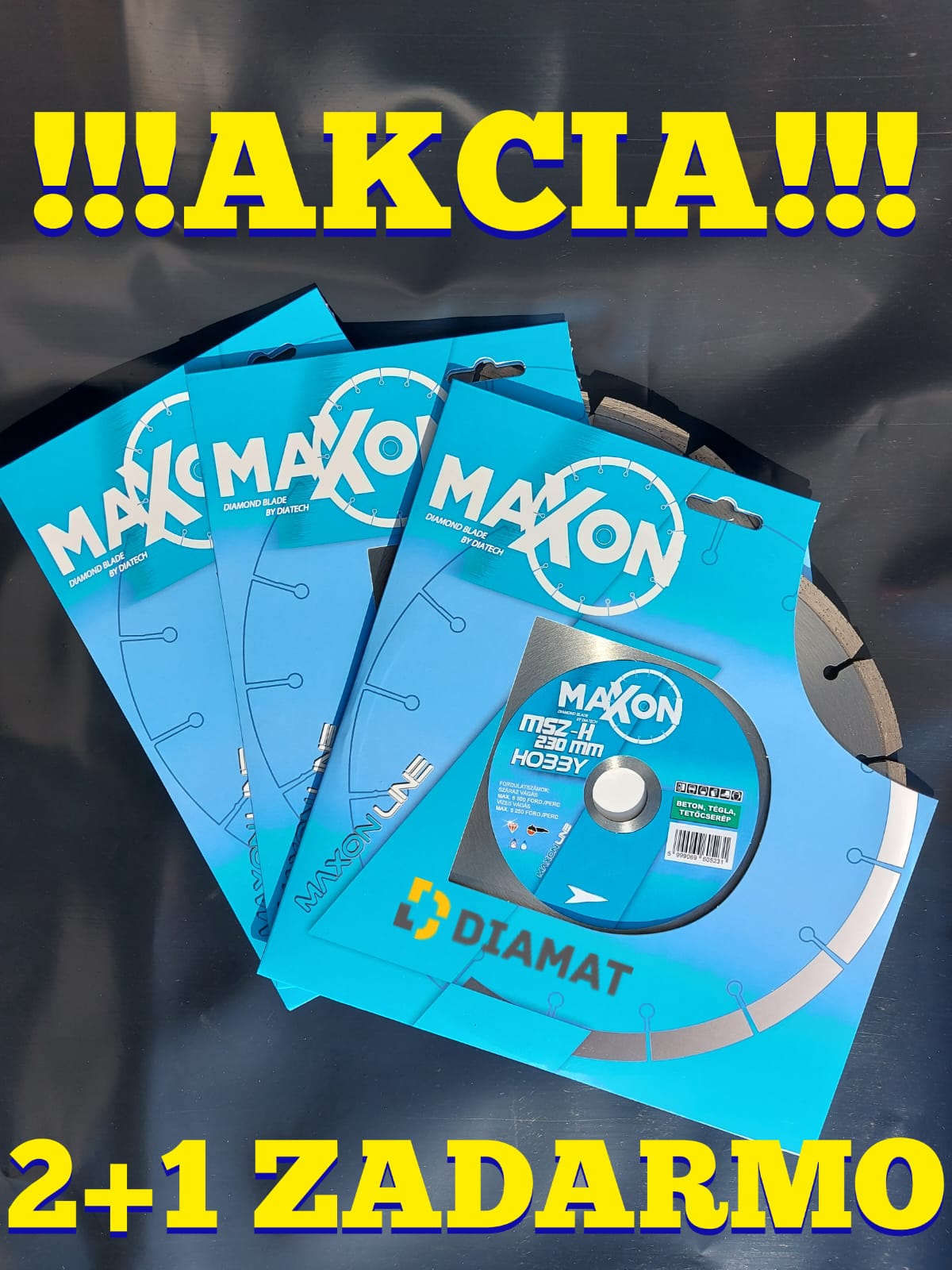 2 + 1 - Diamantový rezný kotúč Maxon - betón, tehla