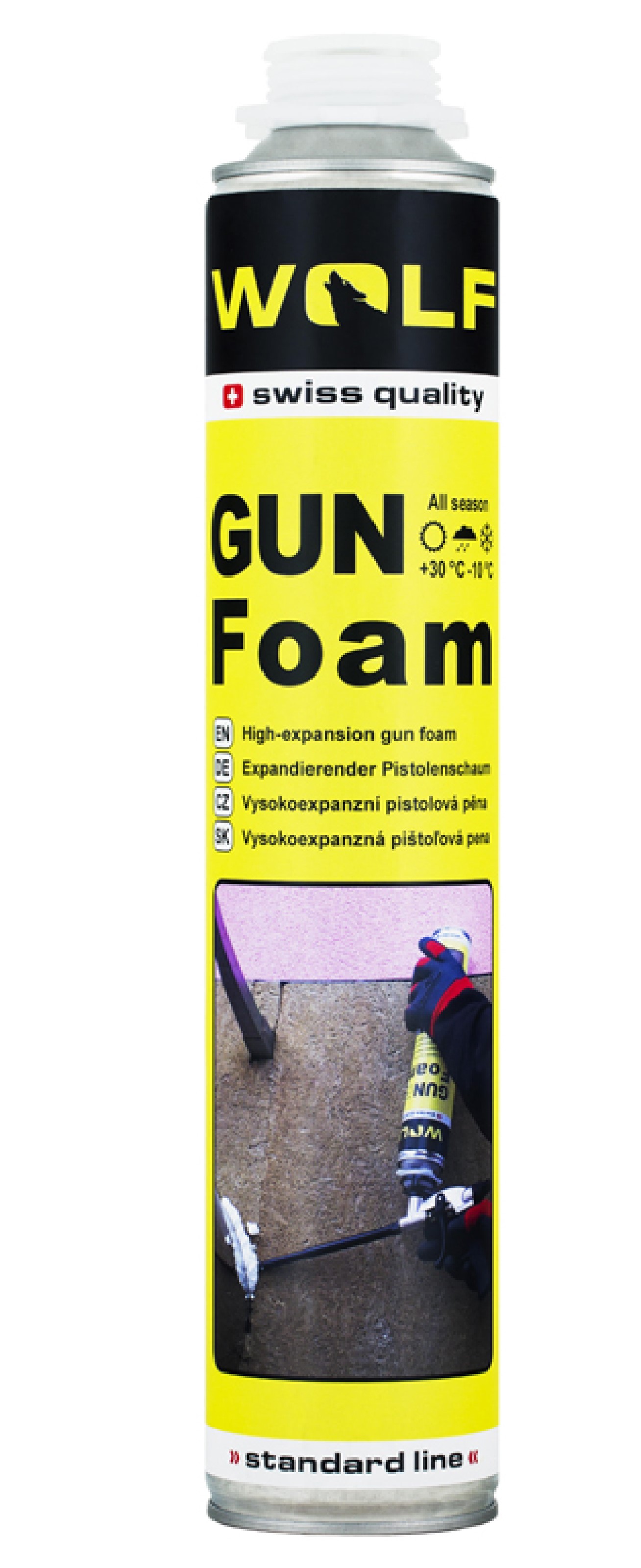 Montážna PU pena celoročná pištoľová WOLF