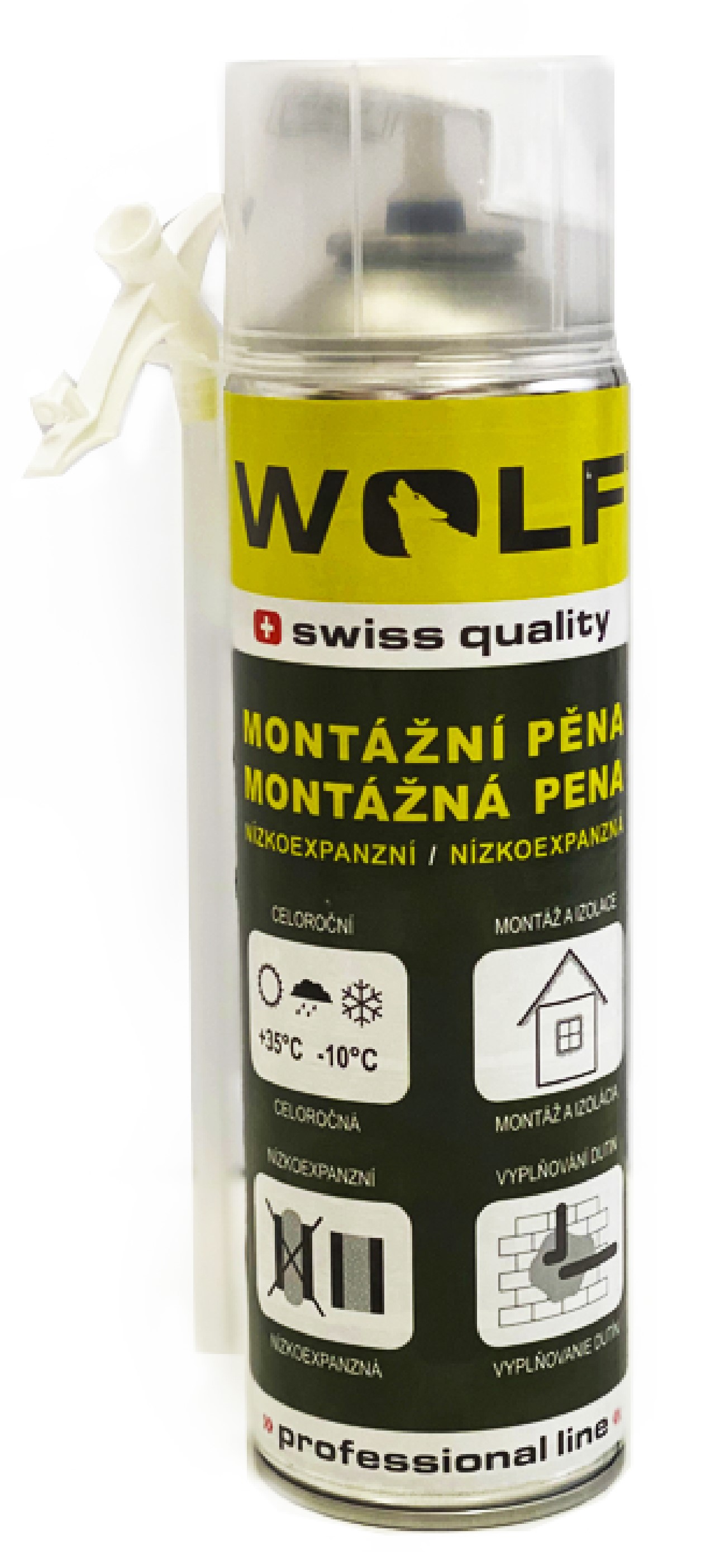 Montážna PU pena trubičková nízkoexpanzná WOLF