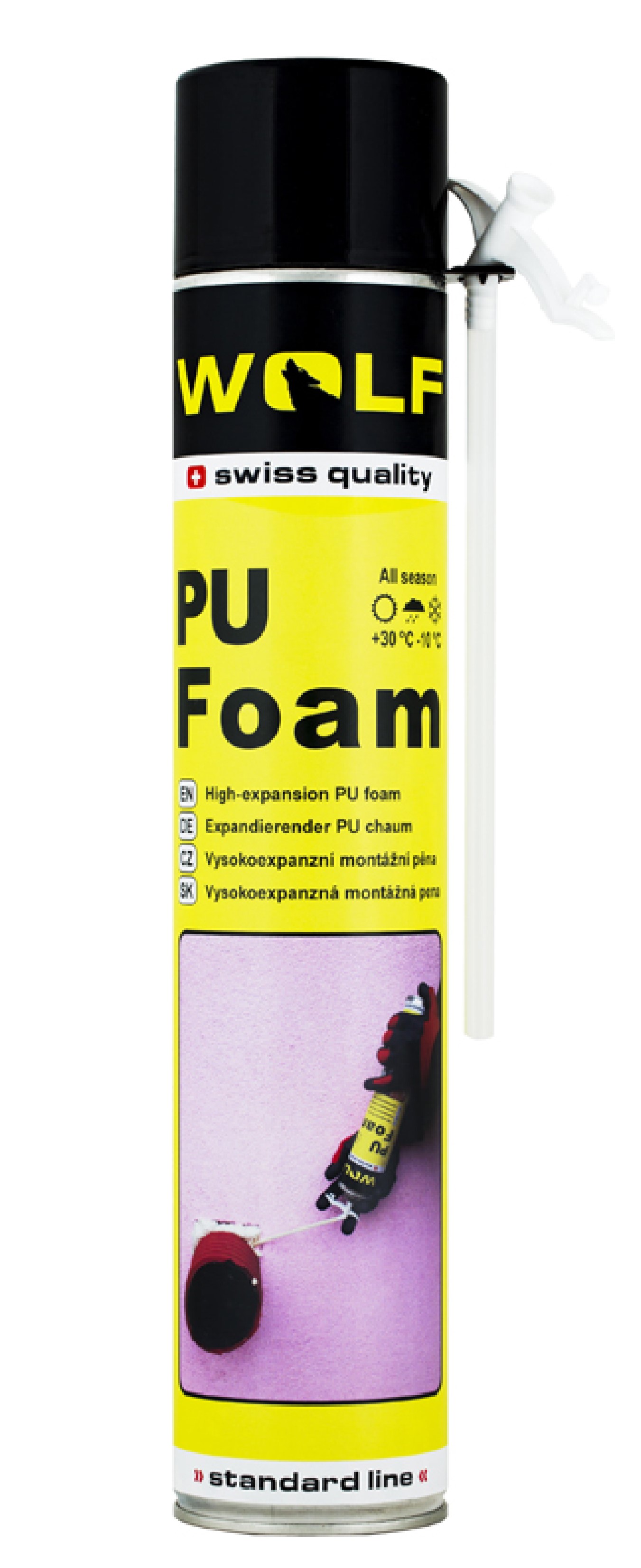Montážna PU pena trubičková celoročná WOLF