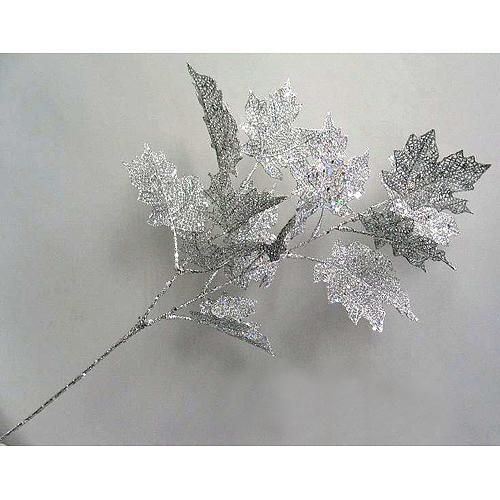 Vetvička MagicHome Vianoce, MapleGlis.Silver, strieborná, 65 cm