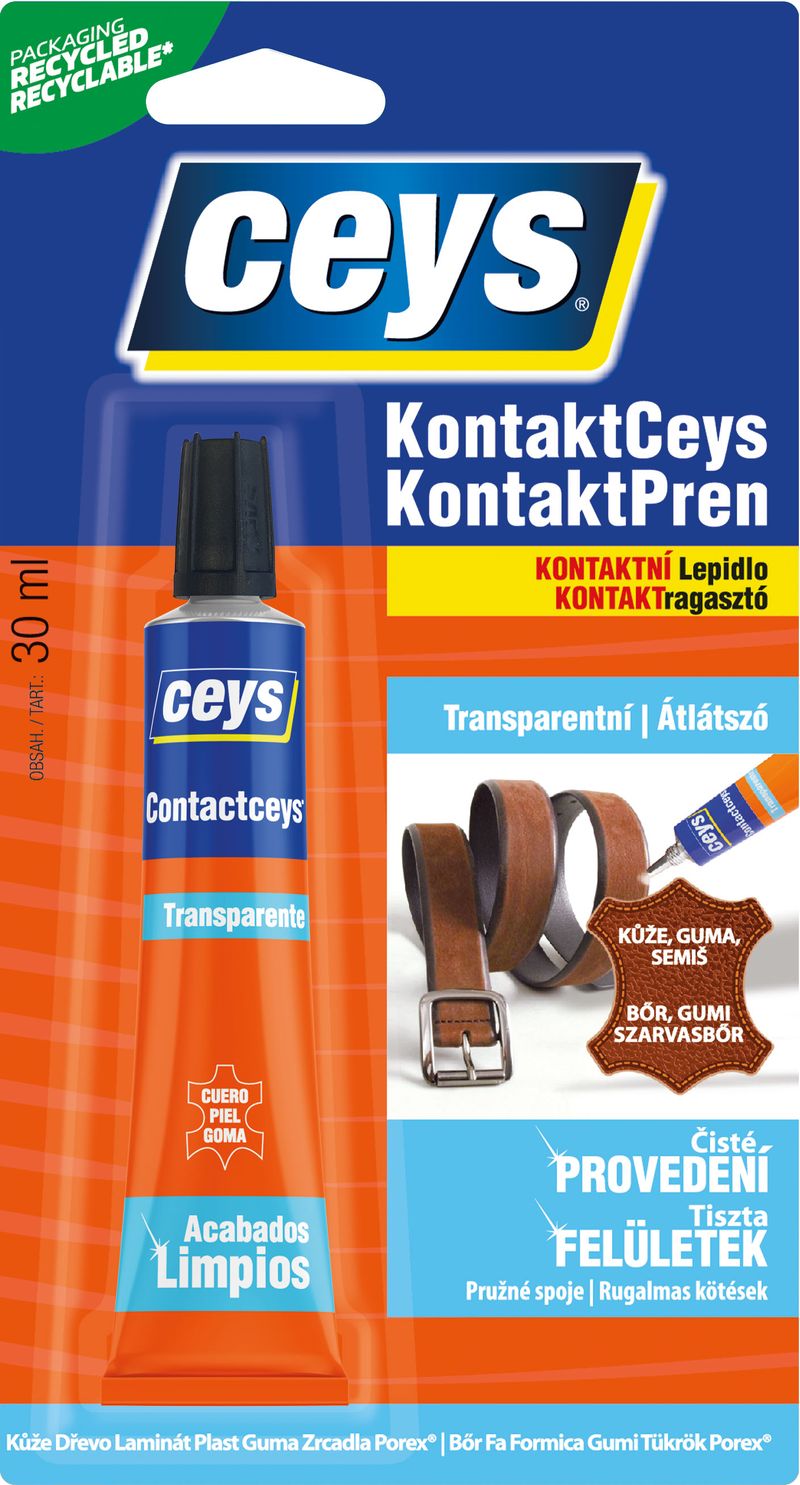 Lepidlo Ceys KONTAKTCEYS transparentné, tuba, 30 ml