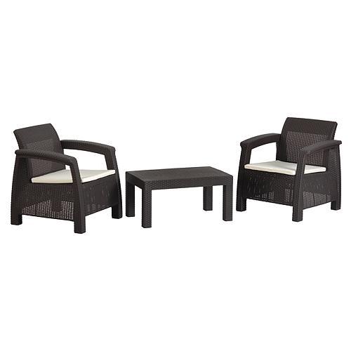 Set terasový CAYMAN, Mocca béžová, stôl, kreslo 1+1