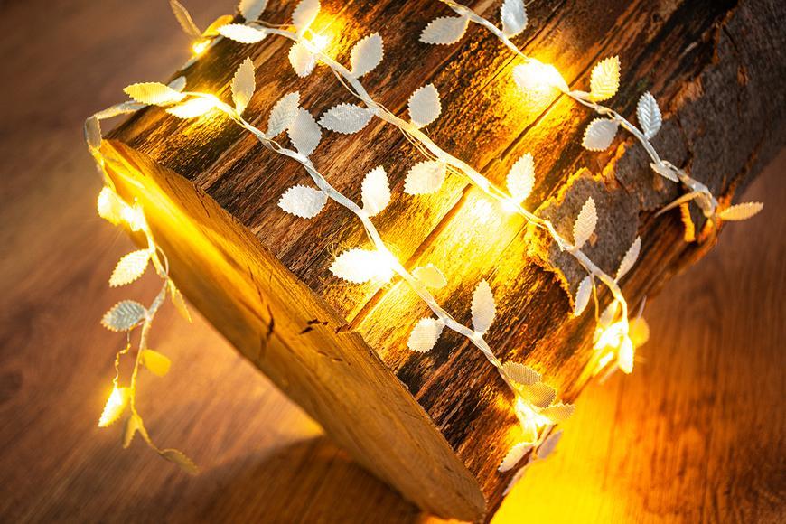 Reťaz MagicHome Vianoce Leafdeco CW, 20x mLED teplá biela, 2xAA, IP 20, interiér, osvetlenie, L-1,90