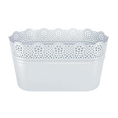 Kvetináč LACE 285 mm, biely