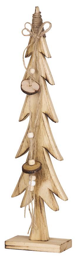 Dekorácia MagicHome Vianoce Woodeco, Stromček, bal. 2 ks, 10x40 cm