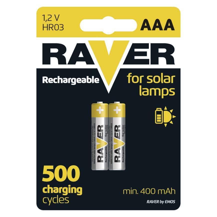 Batéria RAVER SOLAR HR03, nabíjateľná batéria, 400 mAh, , AAA tužka