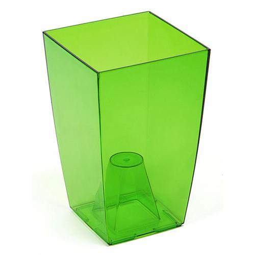 Kvetinac FINEZJA, 125x125x200 mm, zelený transparent