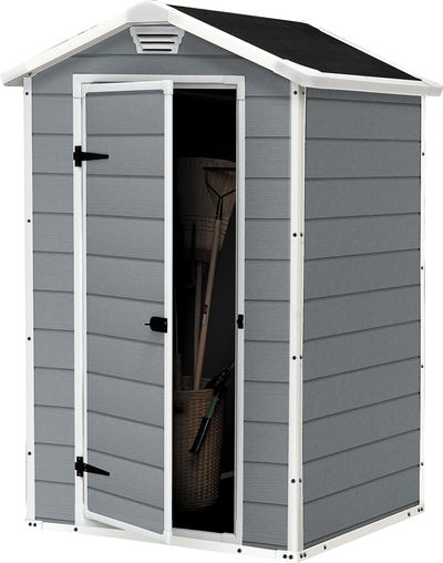 Domček Keter® MANOR sivá/biela, záhradný, 103×128×196 cm, UV