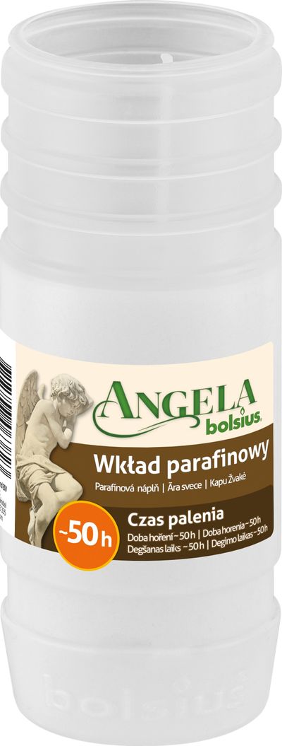 Náplň Bolsius Angela Light biela, 50 h, 171 g,  57x145 mm, do kahanca, parafín