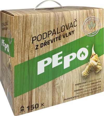 Podpaľovač PE-PO® drevitá vlna, 150 ks, rozpaľovač na gril, kachle, krby, pece 
