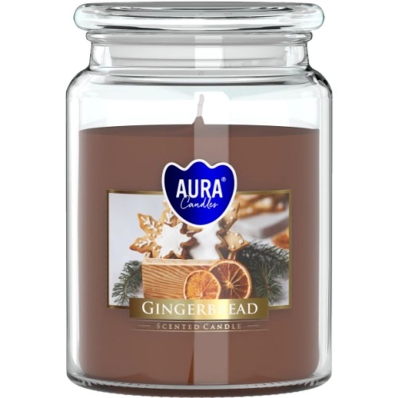 Sviečky AURA, v skle, perníkové pečivo, 100h, 500g