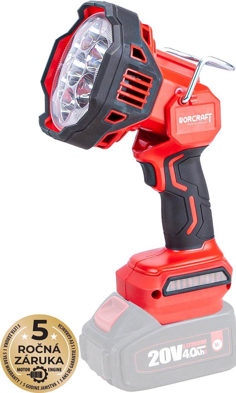 Reflektor Worcraft CLED-S20Li-30WB ShareSYS, 20V Li-ion, ručný, 30 W, 800/1500/2500 lm