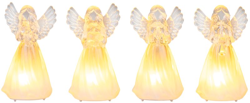 Anjel MagicHome Vianoce, plast, mix motívov, 1xLED teplá biela, 6x5x11 cm, 3xLR44, sellbox 12ks