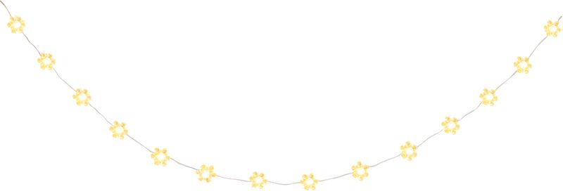 Reťaz MagicHome Vianoce, vločky, PVC, 15xLED teplá biela, 1.4 m + 0.3 m, 2xAA