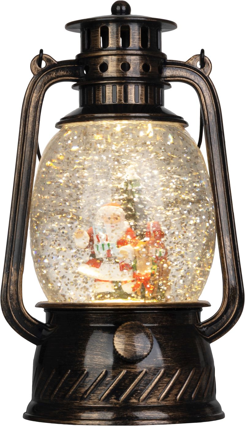 Lampáš MagicHome Vianoce, santa, plast, čierny, 1xLED teplá biela, 12x10x20.5 cm, 3xAA