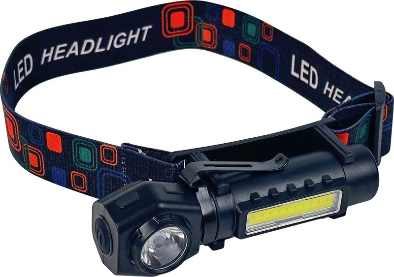 Čelovka Strend Pro XL0702, 110x34mm, 5W, XPE + COB 60 + 120 lm, 1200mAh, s odnímateľnou hlavou