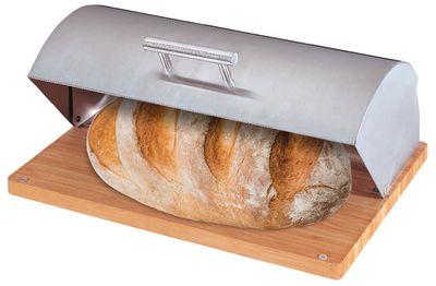 Chlebník MagicHome Easyhome BB-100, rubber wood 39x28x16 cm
