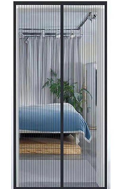 Sieť Strend Pro LC, 218x096 cm, proti hmyzu a komárom, na balkónové dvere, magnetický pásik, čierna