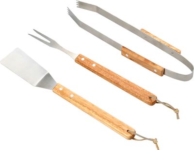Sada náradia Strend Pro Grill, na grilovanie a opekanie, s drevenou rúčkou, 3-dielna