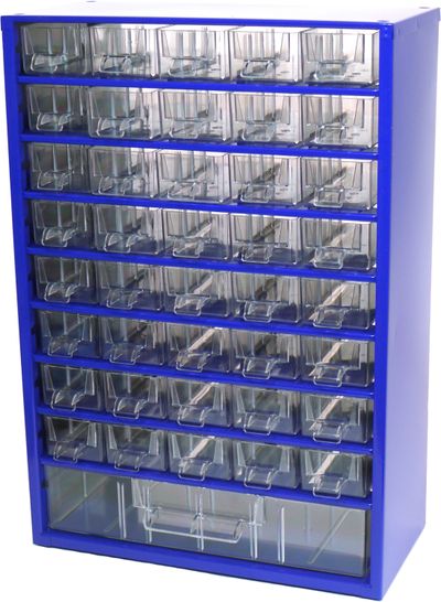 Skrinka 40 M, kovová, 155 x 306 x 442 mm, modrá