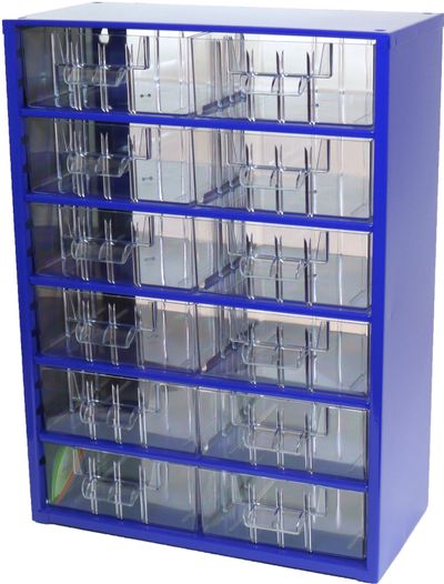 Skrinka 12 S, kovová, 155 x 306 x 420 mm, modrá