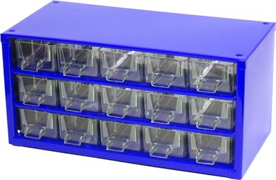 Skrinka 15 M, kovová, 155 x 306 x 147 mm, modrá