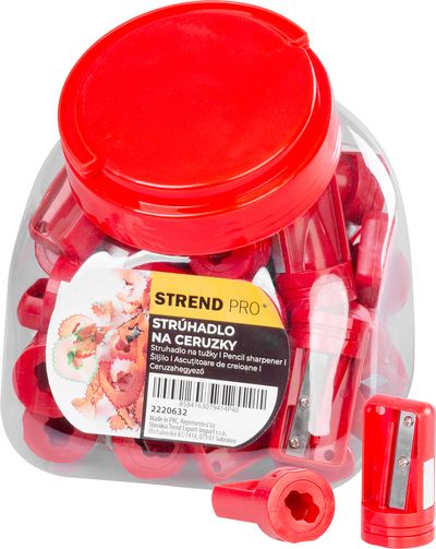 Strúhadlo Strend Pro, na ceruzky, s brúsnym kamienkom, v dóze, Sellbox 40 ks