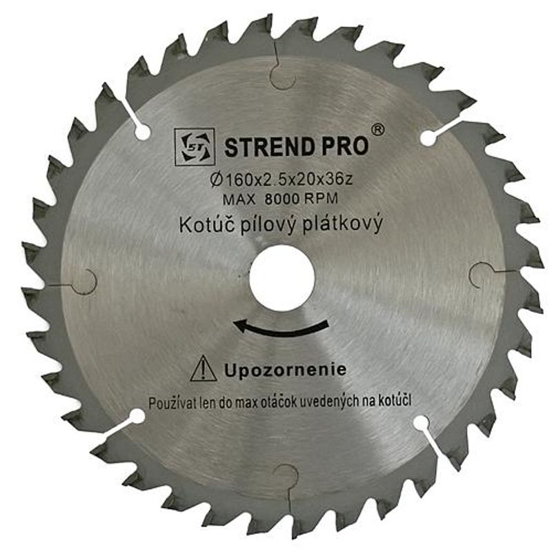 Kotúč Strend Pro SuperSaw NWC 160x2,5x20 36T, na drevo, pílový, SK plátky