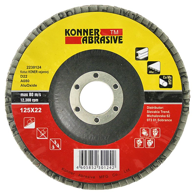 Kotúč KONNER D22 115x22 mm, A100, AluOxide, vejarový, lamelový
