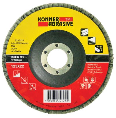 Kotúč KONNER D22 115x22 mm, A120, AluOxide, vejarový, lamelový