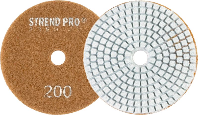 Kotúč Strend Pro Premium P200, 100 mm, leštiaci, diamantový, suchý zips, za mokra leštenie brúsenie