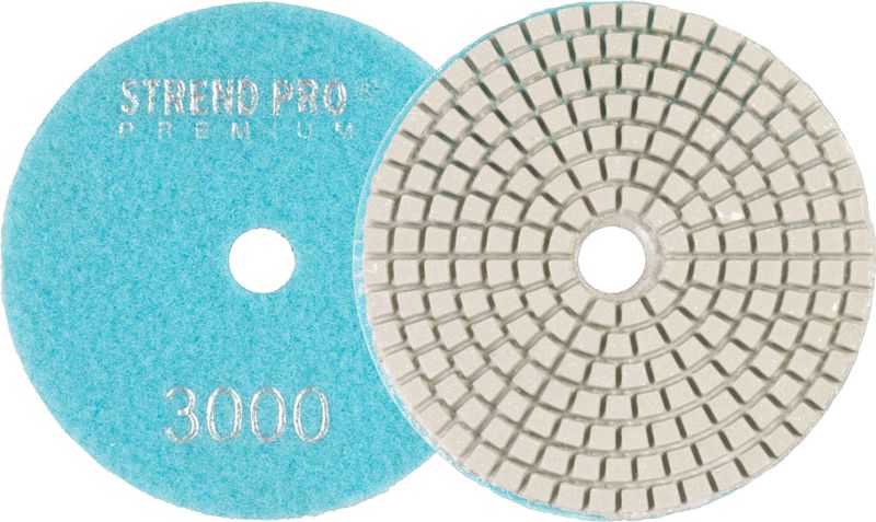 Kotúč Strend Pro Premium P3000, 100 mm, leštiaci, diamantový, suchý zips, za mokra leštenie brúsenie