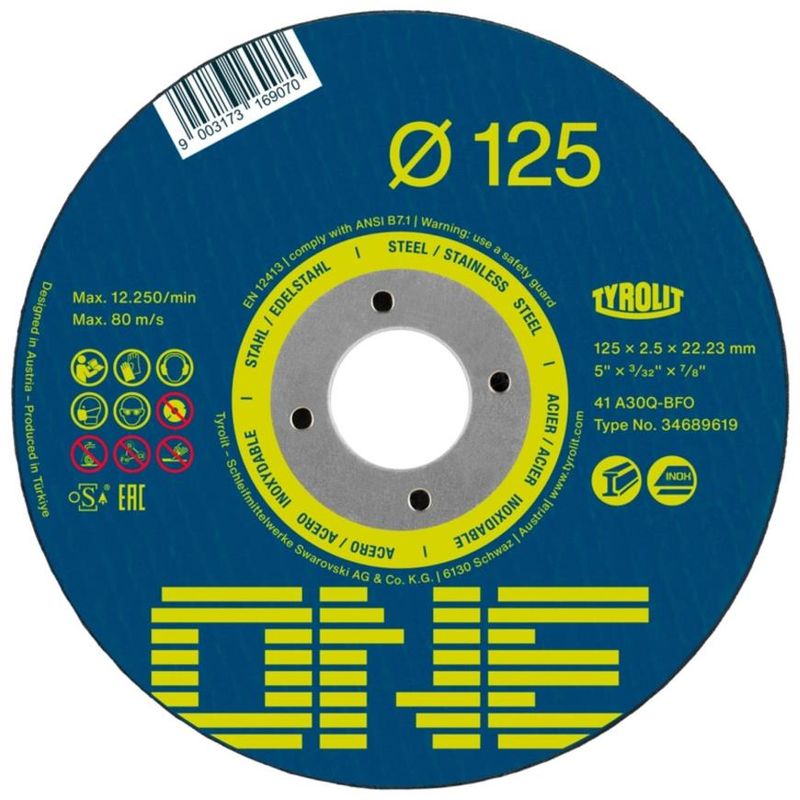 Kotúč Tyrolit ONE 230x3,0x22,23mm, A 30 Q-BFO, 2v1, oceľ/nerez, vypuklý