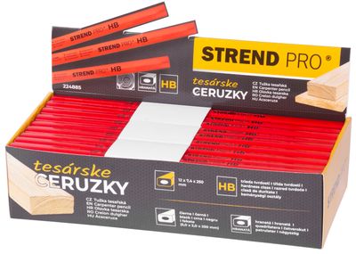 Ceruzka Strend Pro, tesárska, 250 mm, hranatá, čierna tuha, Sellbox