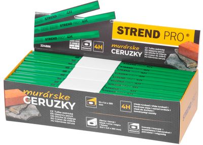 Ceruzka Strend Pro, murárska, 250 mm, čierna tuha, hranatá, na kameň, Sellbox