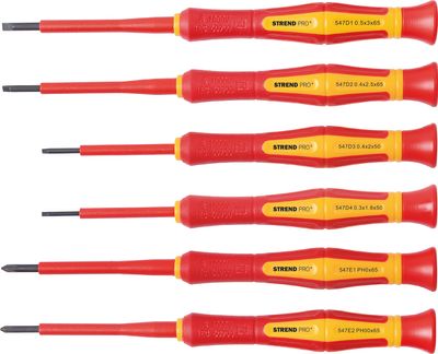 Sada skrutkovačov Strend Pro, VDE 6 dielna, ploché + Phillips, elektrikárske