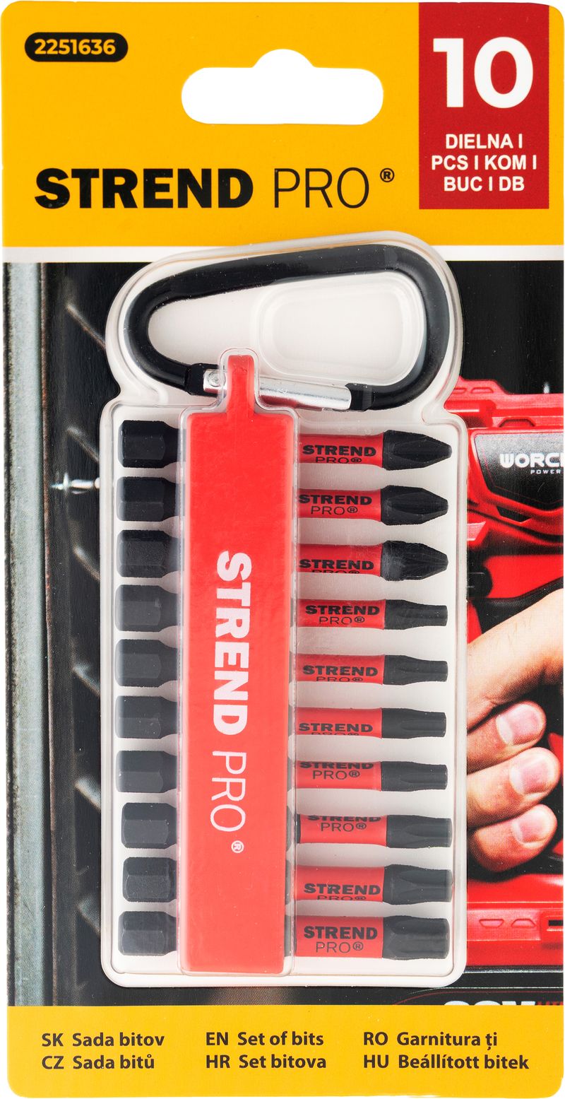 Sada bitov Strend Pro Premium, PH, PZ, TORX, S2 pevnosť, 1/4
