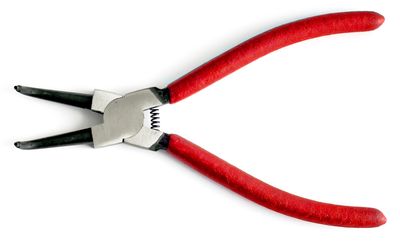 Kliešte Strend Pro P0182B 180 mm, na hriadeľ a poistné krúžky, ohnuté