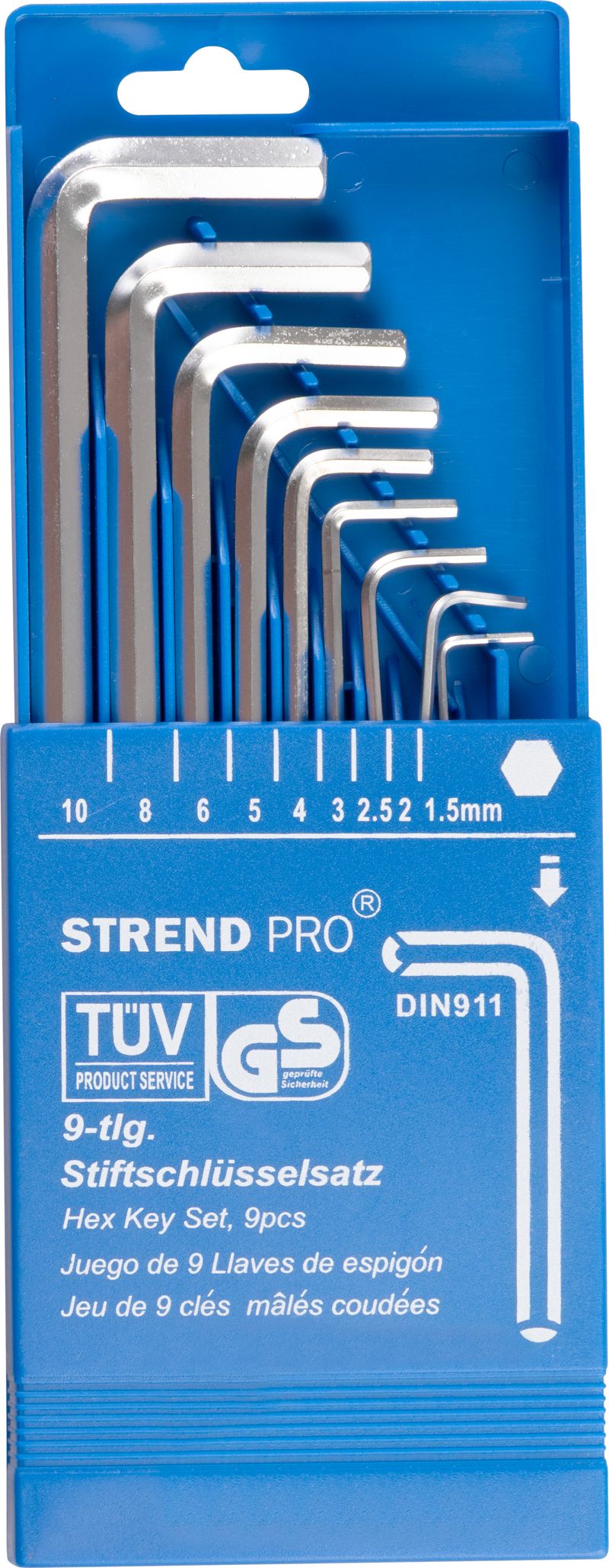 Sada kľúčov Strend Pro HK0212, 9 dielna, Hex S1, zástrčná, Imbus