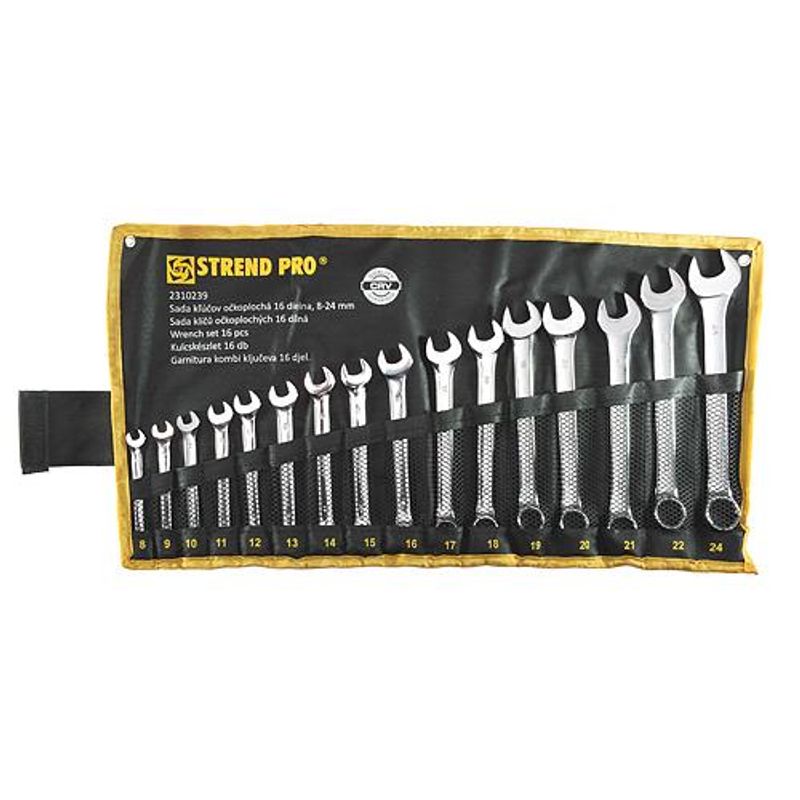 Sada kľúčov Strend Pro HR31585 očkoplochá, 16 dielna, Cr-V, 8-24 mm