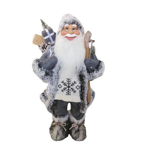 Dekorácia MagicHome Vianoce, Santa stojaci, s lyžami, 60 cm
