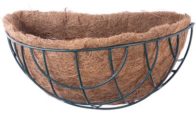 Kvetináč Strend Pro LC-CocoB-30, 30x14x13 cm, oceľ/kokos, nástenný polkruh