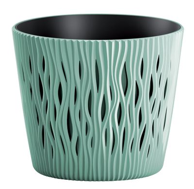 Kvetináč s vložkou SANDY Round 190, 158x138 mm, šalviová