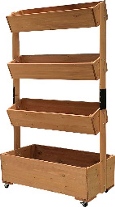 Kvetináč vertikálny Strend Pro, záhon, 4-poschodový, s kolieskami, 85x45x147 cm