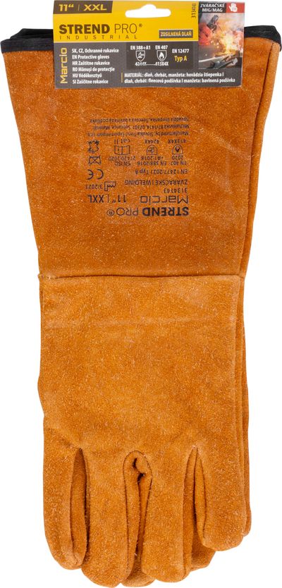 Rukavice Strend Pro Industrial Marcio, celokožené, zváračské, veľkosť 11/XXL