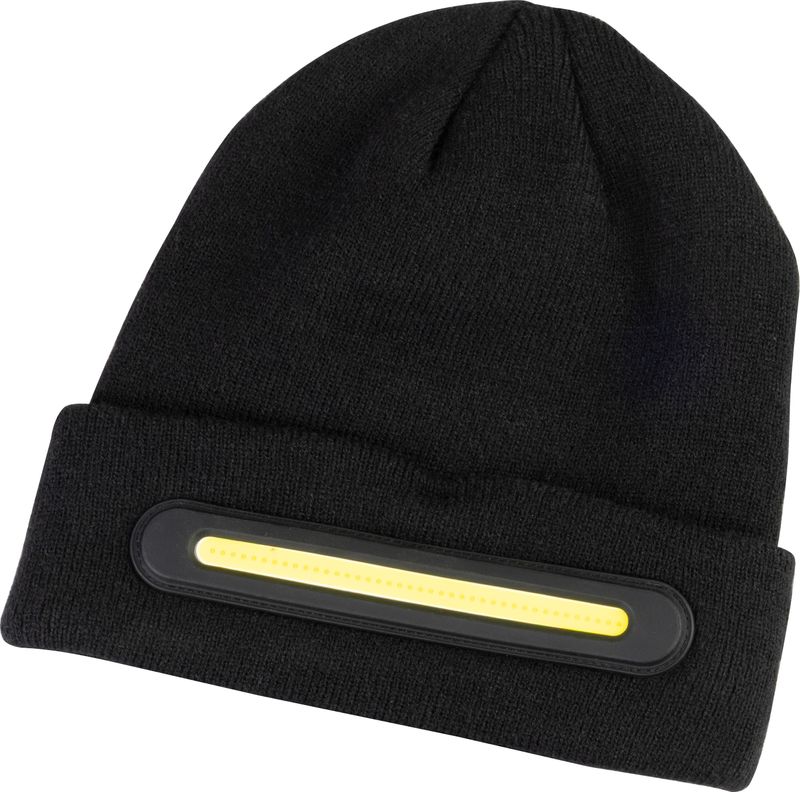 Čiapka Strend Pro beanie, 40x LED, čierna, akrylové vlákna, 750 mAh batéria