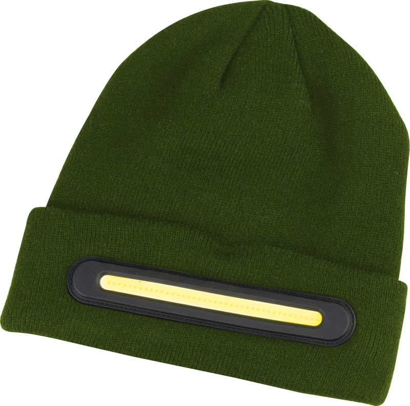 Čiapka Strend Pro beanie, 40x LED, zelená, akrylové vlákna, 750 mAh batéria
